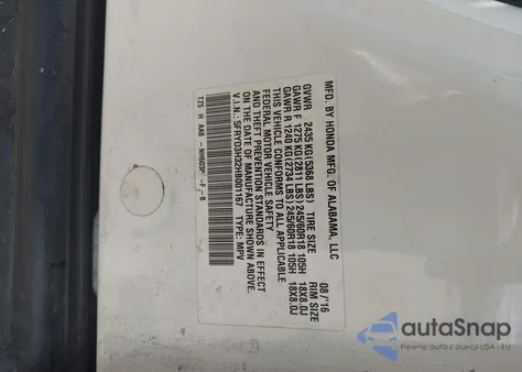 2017 Acura Mdx из США, поврежденный, VIN 5FRYD3H32HB001167